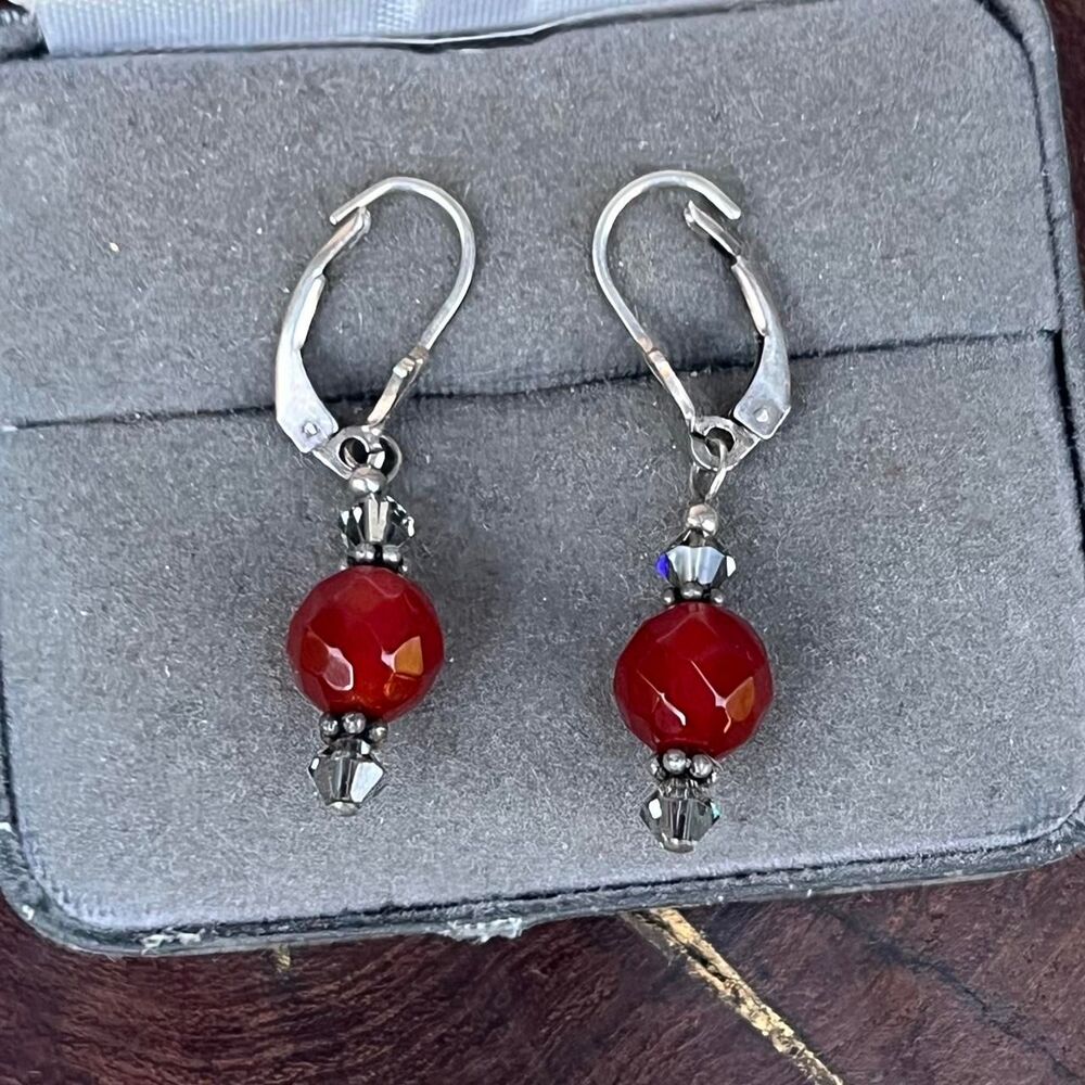 Sterling silver beaded earrings Bohemian fairycore